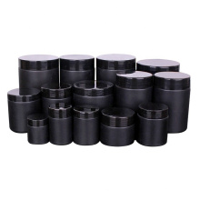 All size matte black glass jar with black lids stocked food jars